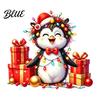 DIY Christmas Window Ornaments Spotted Puppy/Penguin Static Sticker Cute Watercolor Animal Glass Stickers with Colorful Lights & Gift Boxes Puppy or