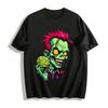 Horror Punk Zombie hält Gehirn Grafikdruck T-Shirt Reines Baumwoll-T-Shirt