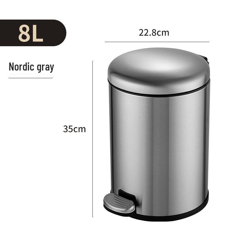 Edelstahl Müll- und Komposteimer mit Deckel & Pedal für Küche, Bad, Büro, Schlafzimmer