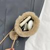 Yogodlns New Plush Shoulder Bag For Women, Mini Solid Color Plush Wallet, Cute And Versatile For Coins, Cell Phone Pouch