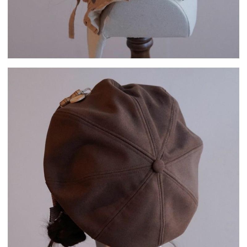 Handmade Cloud Hat, Bailey Hat, Duckbill Hat, Autumn and Winter Look Small, Warm Brown, Maillard, Japanese, Korean, Japanese