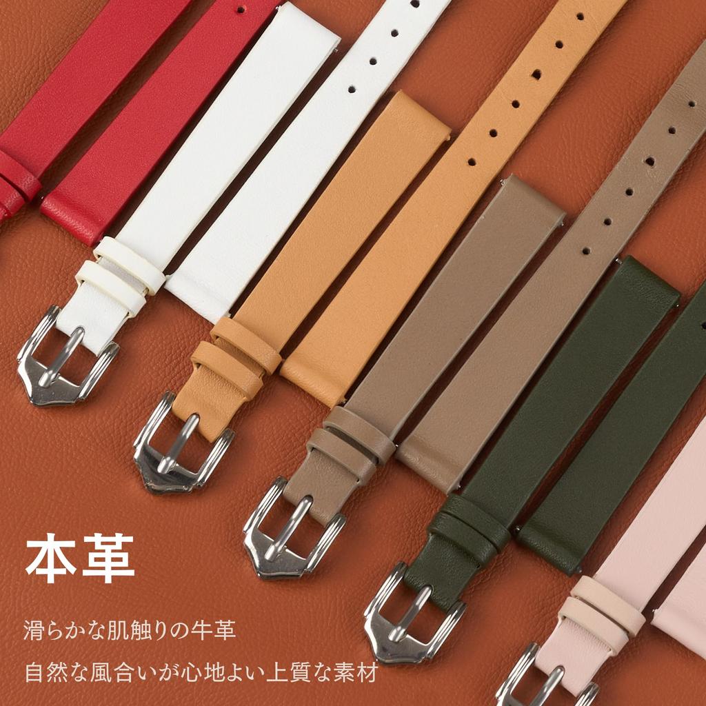 Vinacreations Black 12mm Genuine Cowhide Leather Watch Strap with Quick Release Spring Bars, Women's Calf Leather Replacement Watch Band with Wrist