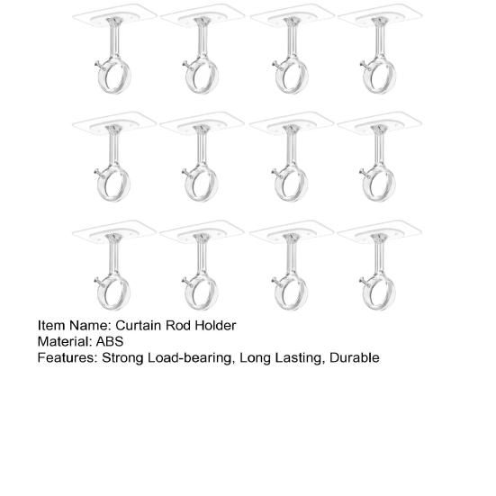 Curtain Rod Holder Brackets Strong Load-bearing Adjustable Simple Installation Ceiling Mounted Self Adhesive Curtain Rod Hooks