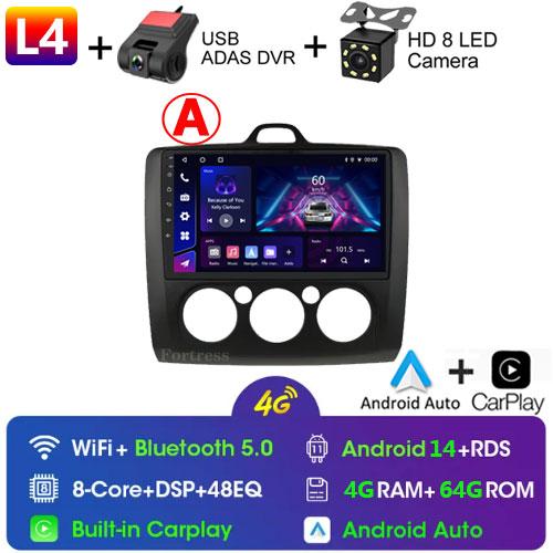 9" 2 Din 4G+WiFi Car Radio for Ford Focus Exi MT Mk2 MK3 2004-2011 Multimedia Player Android 13 GPS Navigation Head Unit