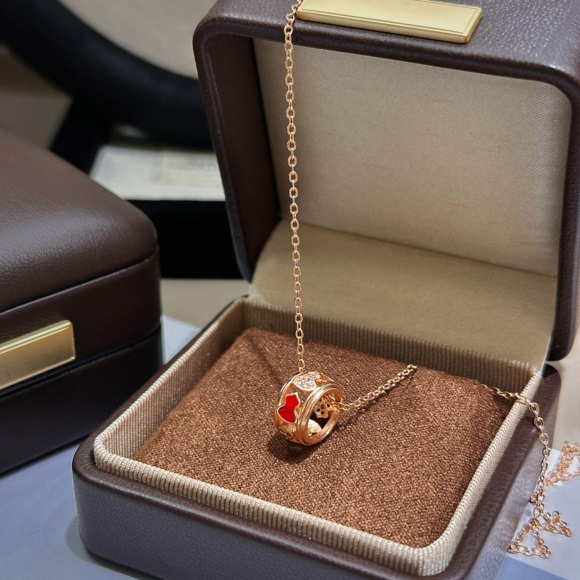 Полая красная тыква бусина-переносная цепочка на шею благородная цепочка на шею ощущение цепочки на ключицу