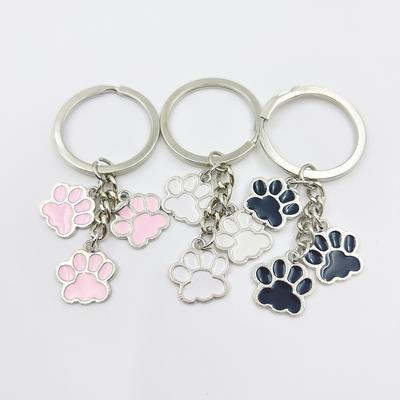 Nowa Moda Pet Paw Olej Emaliowany Charms Brelok Breloczek Klucznik Klucz do Samochodu Kobieta Dziecko Prezent Biżuteria
