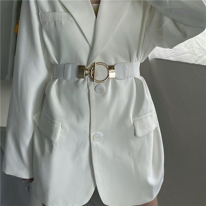

Womens Elastic Trendy Waist Belt Versatile For Dresses Shirts And Jackets In Elegant Black White And White Waistband