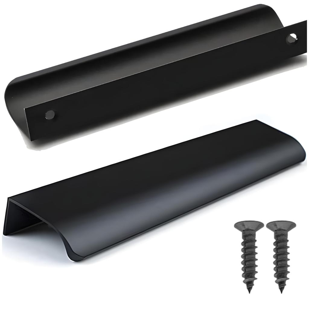 Furniture Handle For Kitchen Cabinets, Drawers, Edge, Black 130