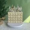 Lighted Wood Advent Calendar with 24 Drawer Countdown to Christmas Decoration Handmade Desktop Ornament Accessories