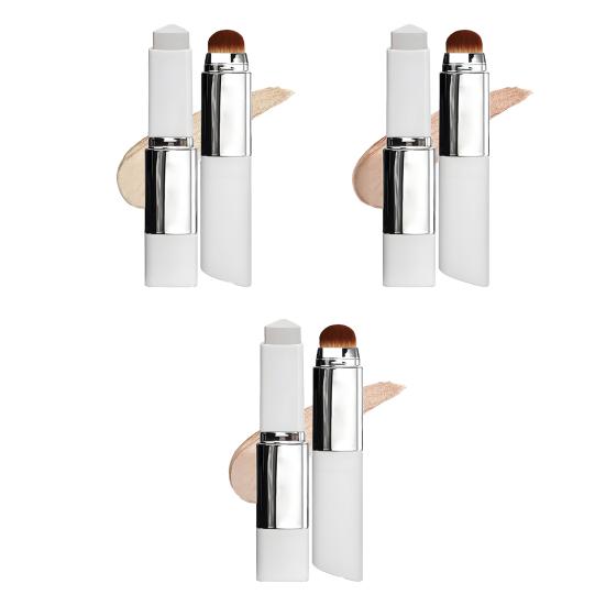 13G 2-In-1 Color Changing Foundations Stick Dual-Ended Foundations Stick with Brush Medium to Full Coverage Concealer Cream Makeup Stick