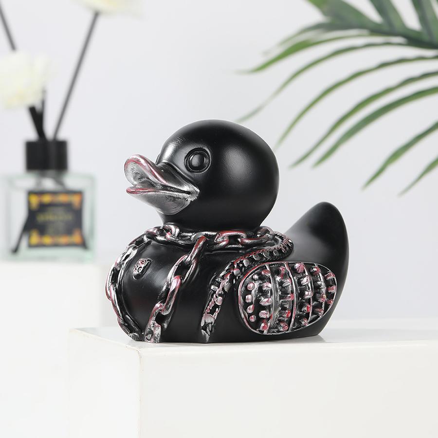 Dark Gothic Duck Sculpture - Satanic Resin Art Statue for Punk Home Decor, Witch Altar & Halloween Decoration