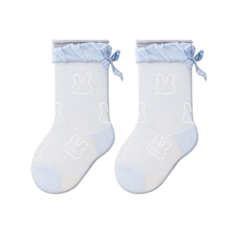 Infant Baby Rabbit Socks For Girls Cute Newborn Mesh Bowknot Mid-calf Short Sock Summer Fashion Sweet Princess Cotton Socks