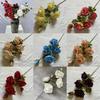 Realistic Faux Rose Flower Six Stem Silk Plant Home Office Decor Gift Idea