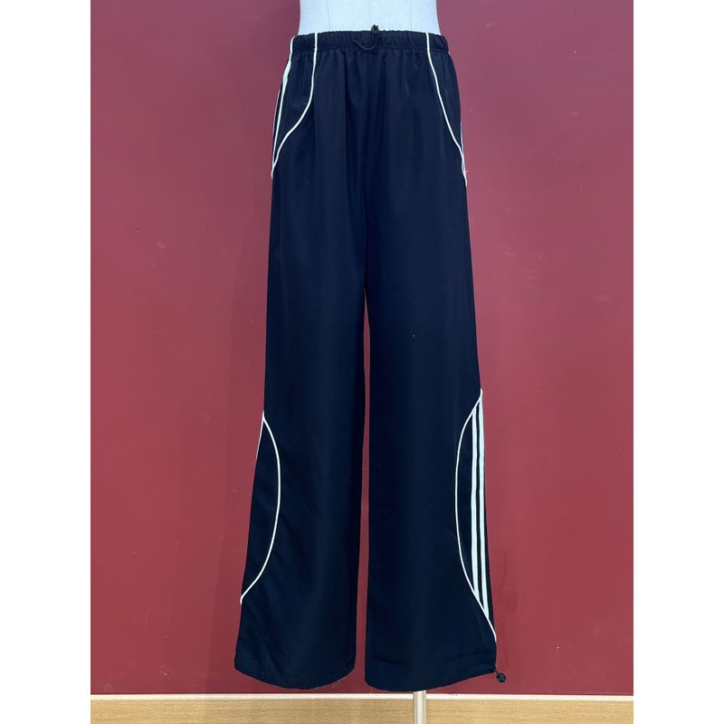 

2025 Spring and Summer New Trend Light Outdoor Design American Side Line Sweat pants Slimming Straight Pants Women Black L