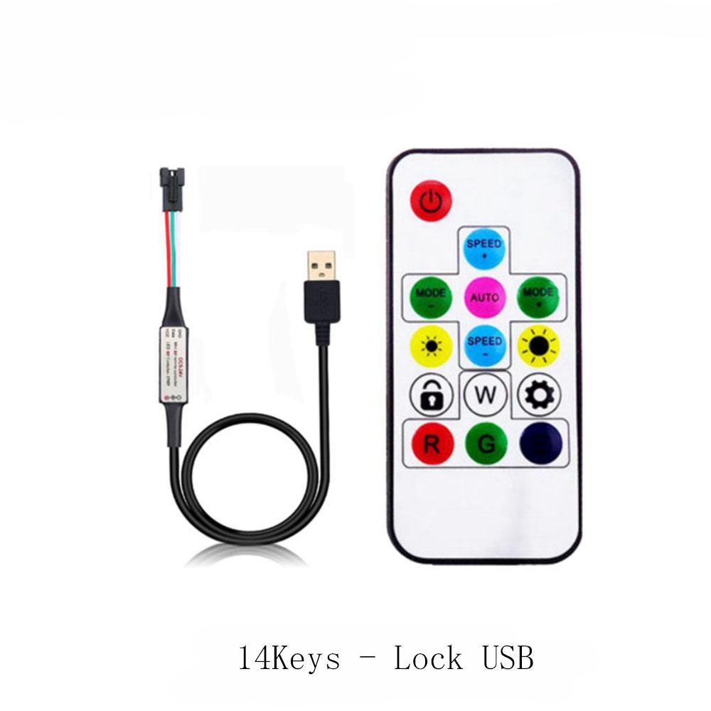 WS2812B DC5V Led Pixel Ring Individul AddressabIe Ring 5050 RGB WS2812 IC BuiIt-in Led ModuIe And 14Keys Lock USB Controller
