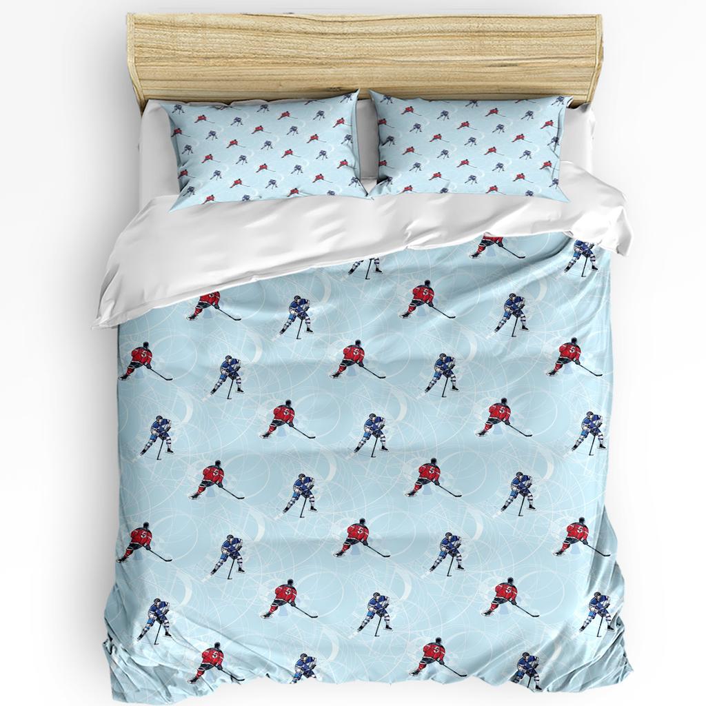 Hockey 3pcs Bedding Set Cartoon Hockey Puck Bites And Breaks Hoc Duvet Cover Set Bed Set Quilt Cover Pillow Case Comforter Cover