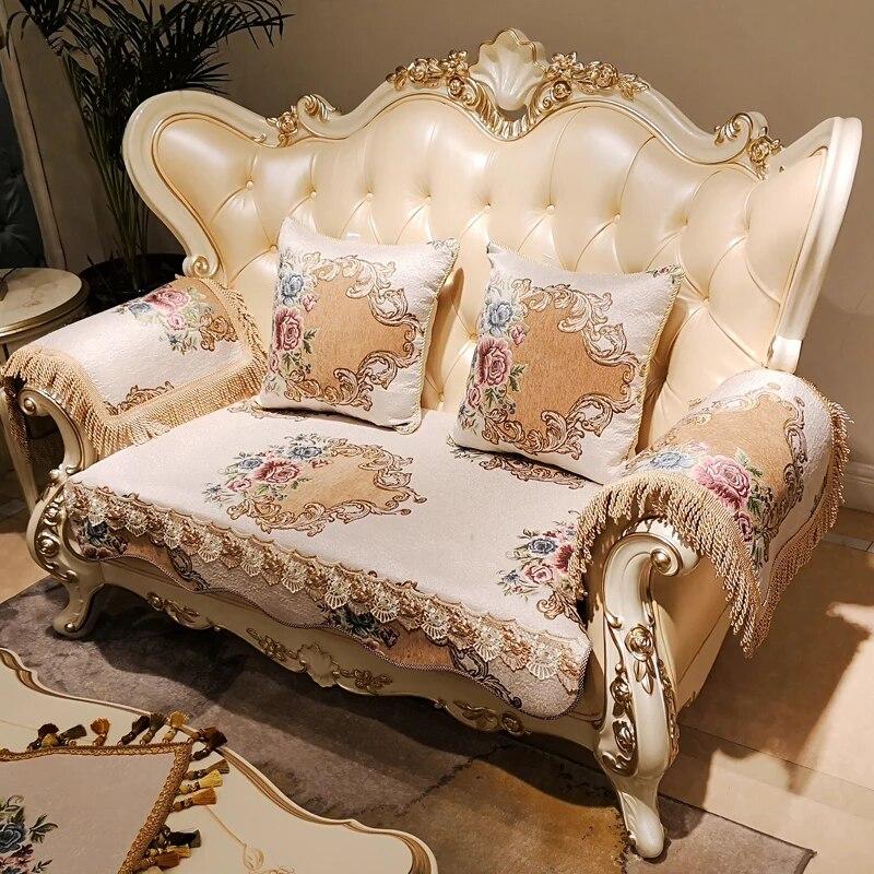 European Luxury Jacquard Sofa Covers Non Slip Four Seasons Sofa Towel Living Room Home Decor Sectional Couch Cushion