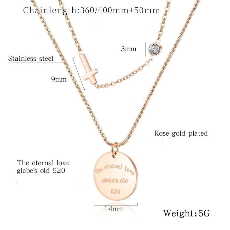 Surgical stainless steel can be worn all the cross and medal charm with silver double chain [Galant] necklace, time, rust-free, hypoallergenic,