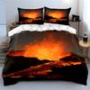 Fiery lava explosion scene. Bedding sets Duvet cover sets Duvet covers Pillowcases(1*Duvet Cover 2*Pillowcases without duvet insert)