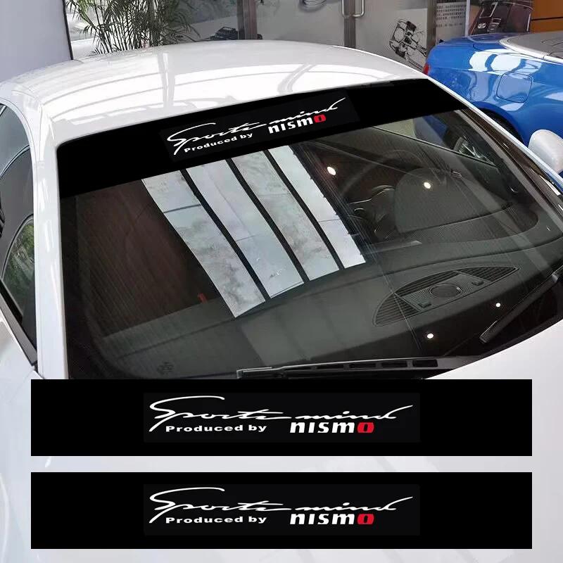 Car Front Windshield Decor Decal Reflective Sticker For Nissan Nismo Logo Tiida Teana Qashqai Juke X trail Note Almera Skyline