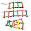 Multicolor Ladder Bridge Budgie Parrot Climbing Bite Toy Parakeet Swing Bird