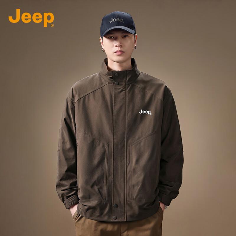 Jeep Men's Fleece-Lined Stand Collar Casual Jacket