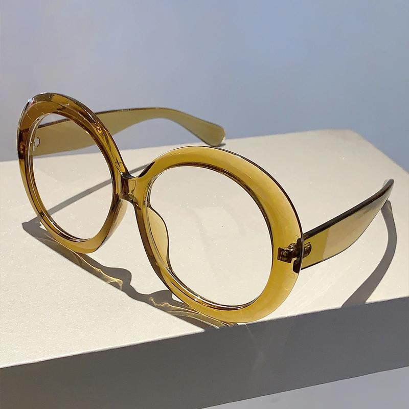 Oversized Round Eyeglasses Frame New Fashion Vintage Candy Color Spectacles Trendy Brand Non-prescription Eyewear