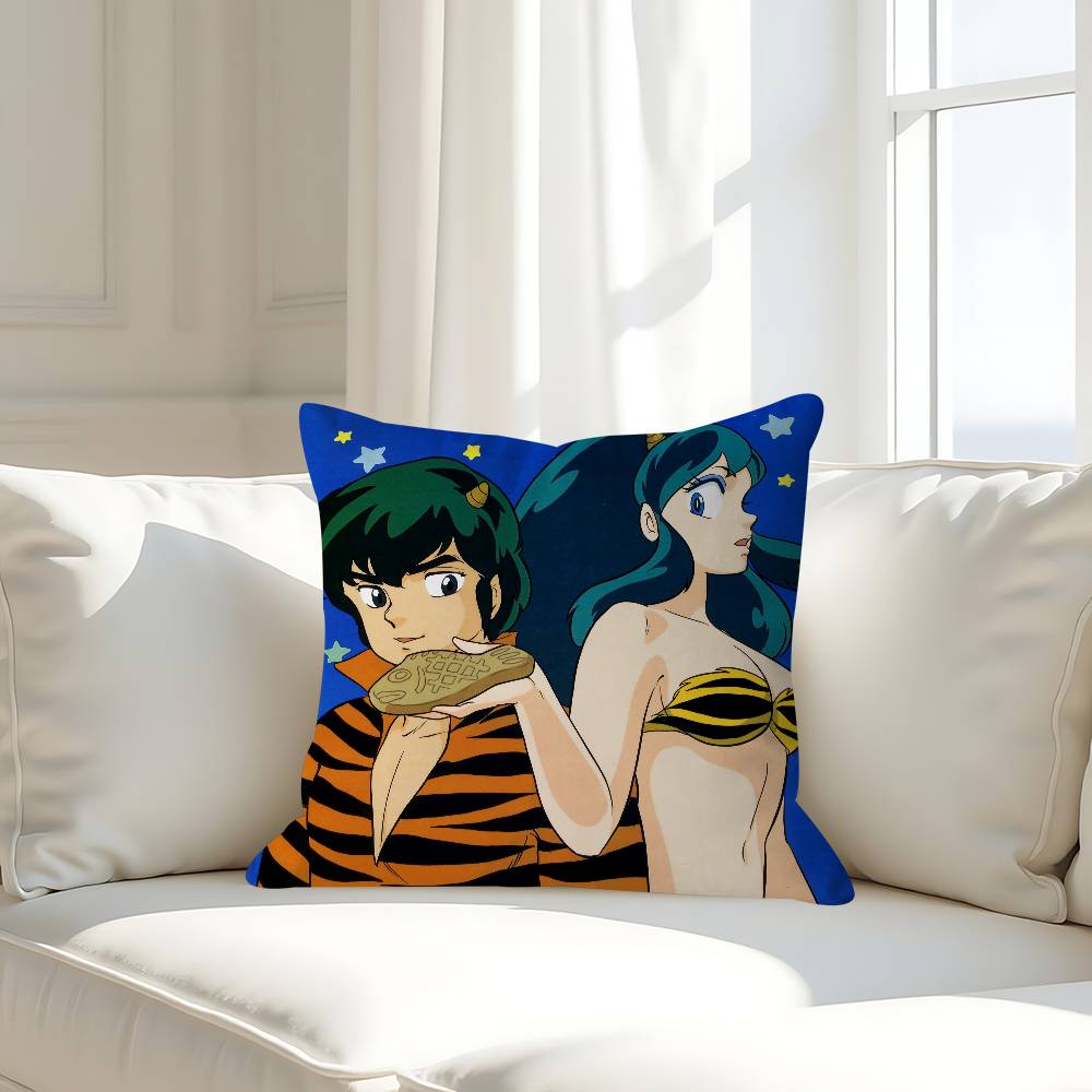 Cartoon U-Urusei Y-yatsura Kissenbezug Abnehmbarer Waschbarer Kissenbezug – Ganzjährig Weiches Leinen