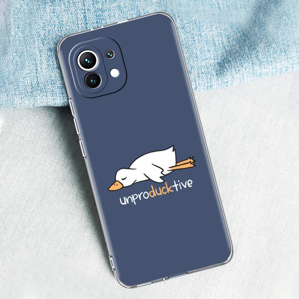 Phone Case For Xiaomi Mi 15 14 13 12 11 Lite 15T 13T 12T Pro Poco X7 X6 X5 Pro 5G X3 NFC F7 F6 F5 Clear Cover Funny Duck