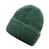 Fashion commuter style men and women warm eversion jacquard thickened wool hat outdoor angora rabbit hair cold hat