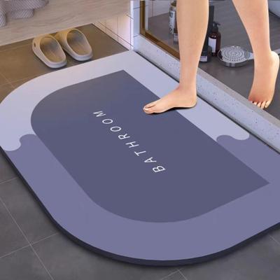 2pcs Diatom Mud Carpet Water Absorption Solid Color Simple Foot Pad Household Carpet Bedroom Non-slip Floor Mat
