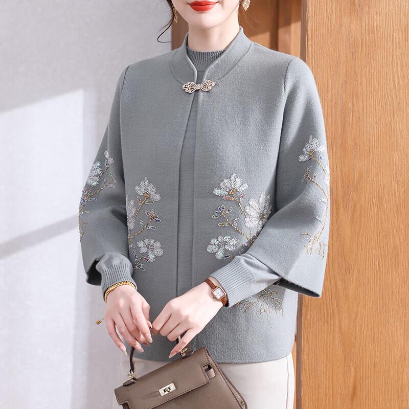 

Женский трикотажный комплект из двух предметов XUEXI с длинным рукавом и кардиганом со стойкой 2XL