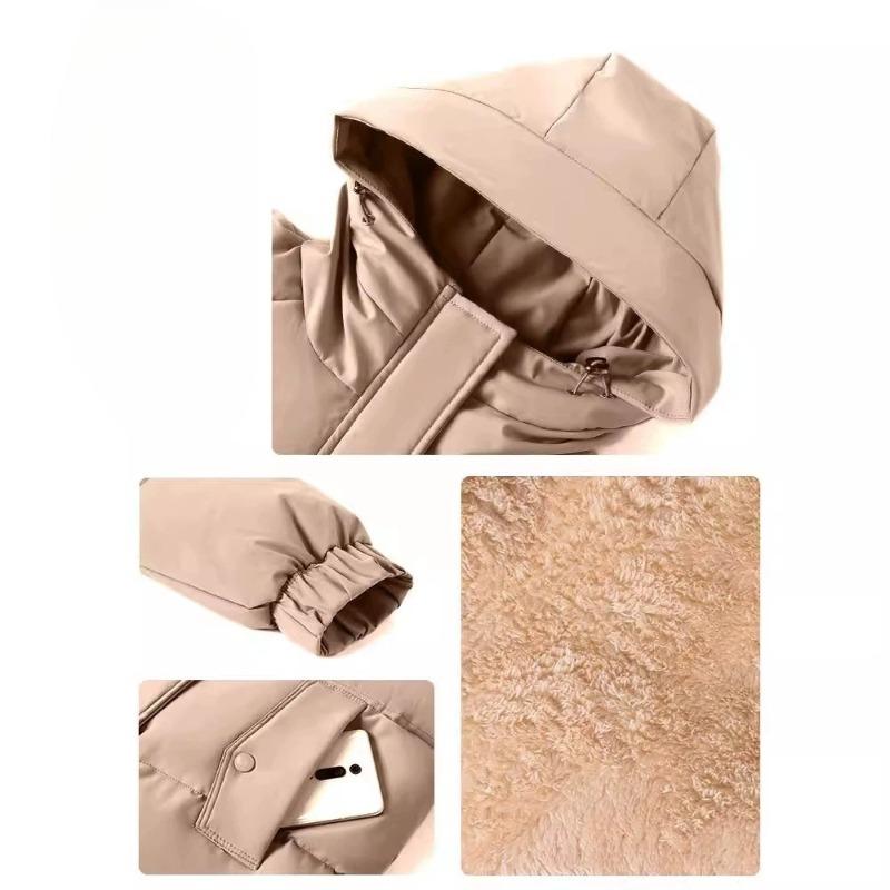 Winter Cotton Padded Jacket Hooded Fleece Thick Parkas Warm Loose Long Overcoat Middle Aged Coat