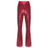 Womens Glittery Sequin Jazz Dance Pants Flared Design Elastic High Waist Rhinestone Decor Bell Bottom Trousers