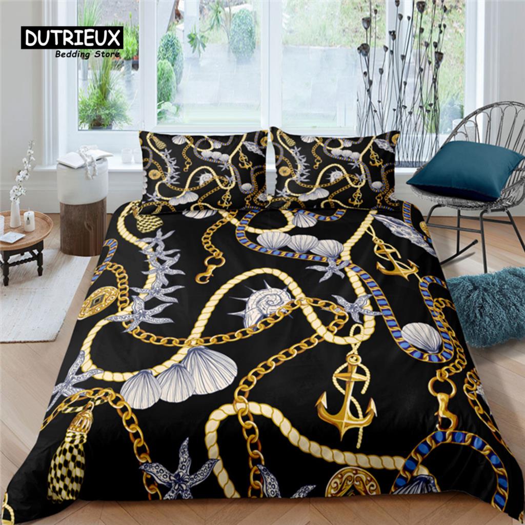 Luxury 3D Belts and Chains Print 2/3Pcs Soft Duvet Cover and PillowCase Queen and King EU/US/AU Size Kids Bedding Sets