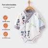 Unisex Cotton Long-Sleeve Snap-Up Bodysuit for Babies - All-Season Newborn Romper