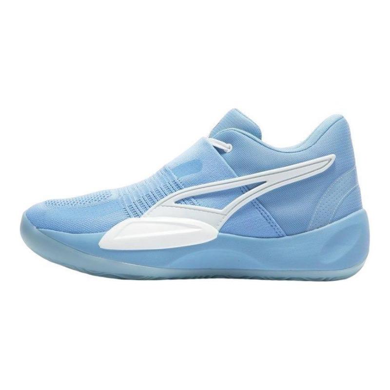 PUMA Rise Nitro Elf Men Round Toe Lace Up Textile Anti Slip Wear Resistant Mid Top Basketball Shoes Blue 378322-01 40.5