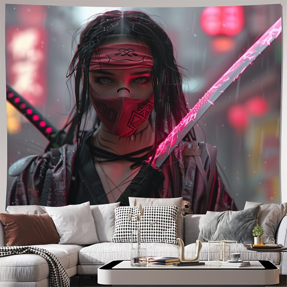 Large Anime Cyberpunk Tapestry Wall Art Manga Poster Decor Street Style Warrior Pop Culture Geek Room Hanging Decoration 180x280