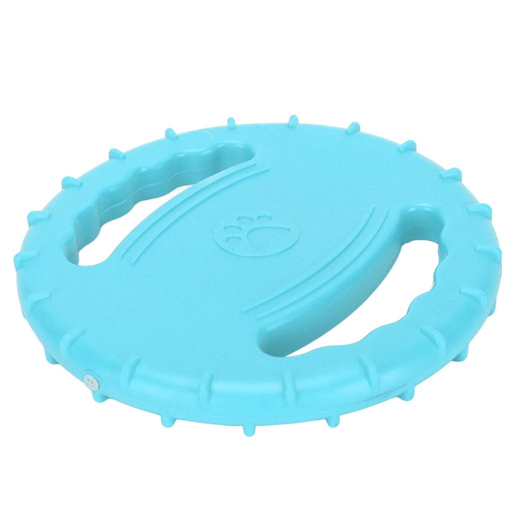 Dog Flying Disc Toy Flexible TPR Squeaky Stress Relief 2 Sides Hollow Design Pet Training Flying Disc for Large Dogs