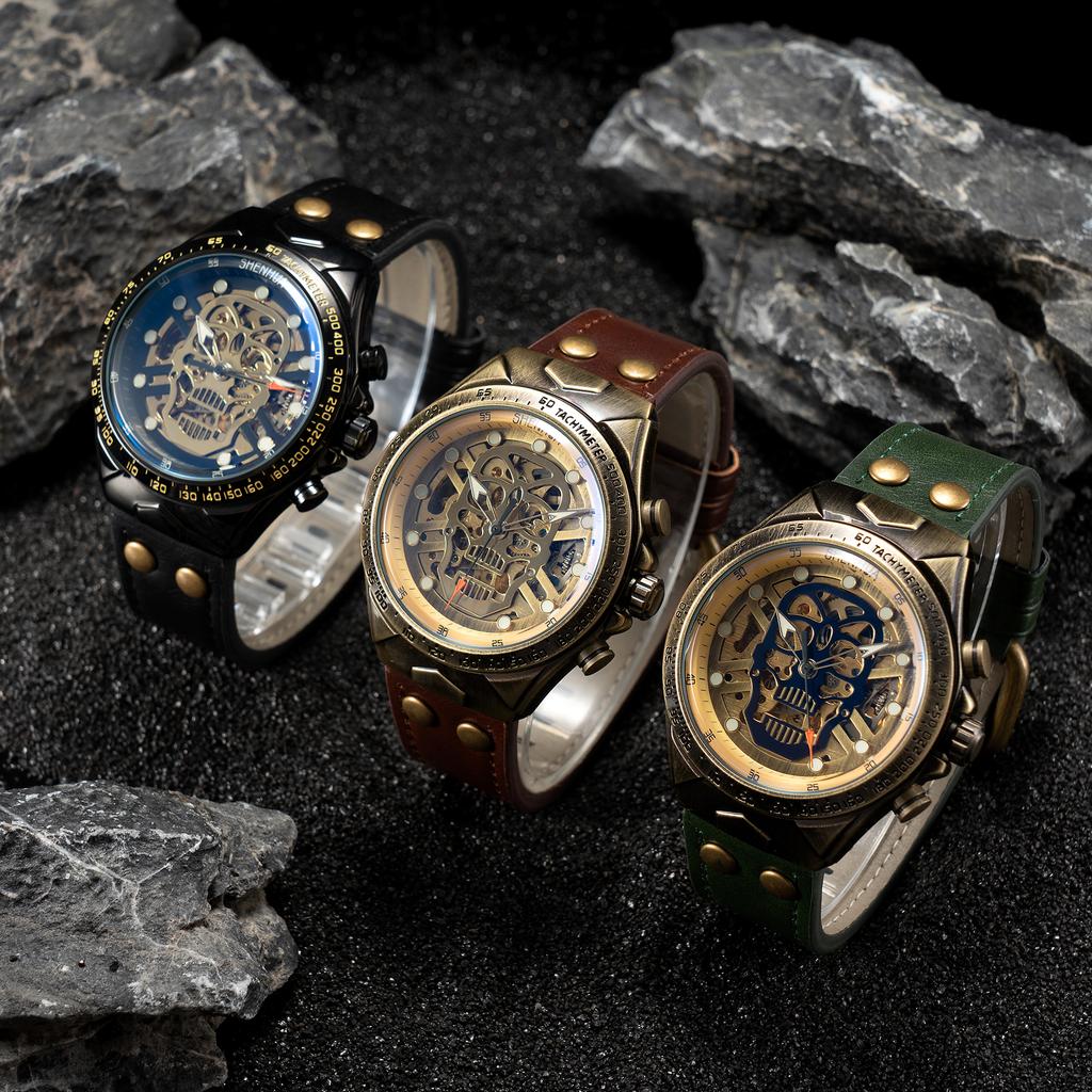 Neue Vintage Herrenuhr Ausgeschnitten Leuchtend Tourbillon Vollautomatisches Mechanisches Uhrwerk Mechanische Uhren reloj automático