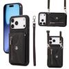 Crossbody Case for iPhone 17 Pro Max 16E Air 16 Pro 15 Plus 14 13 Mini 12 11 Lanyard&shoulder Strap Leather Card Holder Wallet