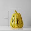 Yellow Dots Animal Owl Pumpkin Bird Statues Ornament Home Room Sculpture Cute Fall Harvest Desktop Decoration Figurine