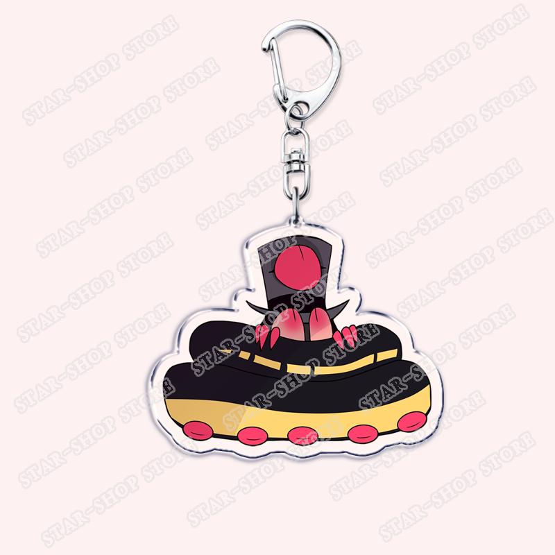 Heiß Populär Anime Cartoon Dämon Figur Schlüsselanhänger für Zubehör Tasche Angel Dust Schlüsselanhänger Ring Schlüsselring Schmuck Fans Freunde Geschenke
