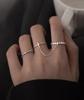 Trendy Rhombus Geometric Diamond Inlaid Cross-Chain Open Index Finger Ring for Women