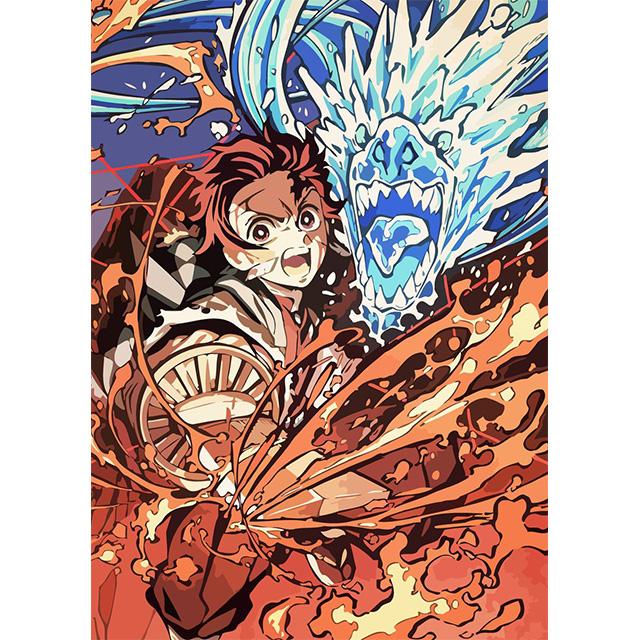 Japonské horkokrevné bitevní anime Demon Slayer Tisky Plakát Plátno Obraz Moderní Nástěnné Umění Obraz Obývací Pokoj Ložnice Domácí Dekorace