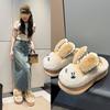 Cotton slippers 2025 new autumn and winter indoor home warmth non-slip thick bottom cotton mop cute rabbit ears