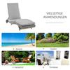 Lettino da sole in polyrattan Lettino da giardino con cuscino Lettino in rattan regolabile a 5 livelli Arredamento da giardino Lettino forma a S Grigio metallico 207 x 70 x 70 cm