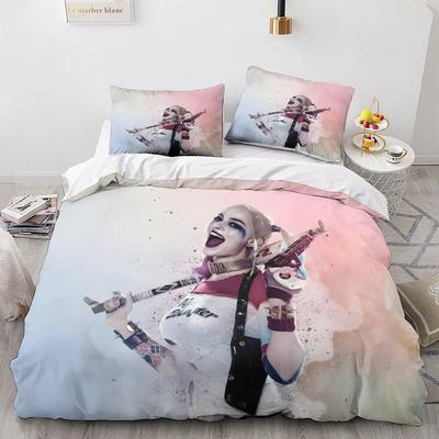 Copripiumino Harley Clown Girl Copripiumini Per Adolescenti E Adulti Stampa 3D Set Biancheria Da Letto Microfibra Morbida Con Cerniera 2 Pezzi