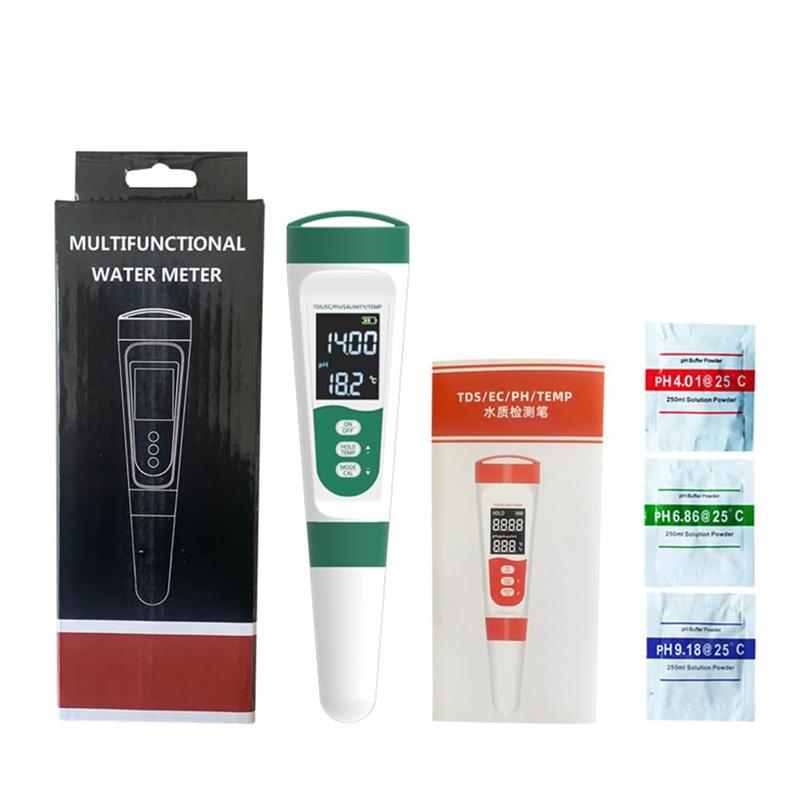 2026 Factory Direct Smart Multifunction 5 in 1 Water Tester PH EC TDS Salinity Temp Meter 0.05 Accuracy