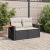 VidaXL Garden Sofa with Cushions 2-Seater, Seat with Backrest, Patio Furniture Backyard Terrace Outdoor, Black 366009